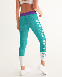 Teal Power pattern Women's Yoga Pants