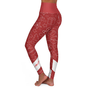 DxWP Red Xmas High Waisted Yoga Leggings