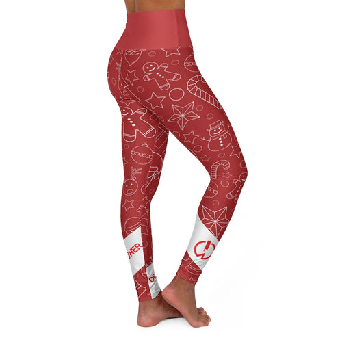 DxWP Red Xmas High Waisted Yoga Leggings