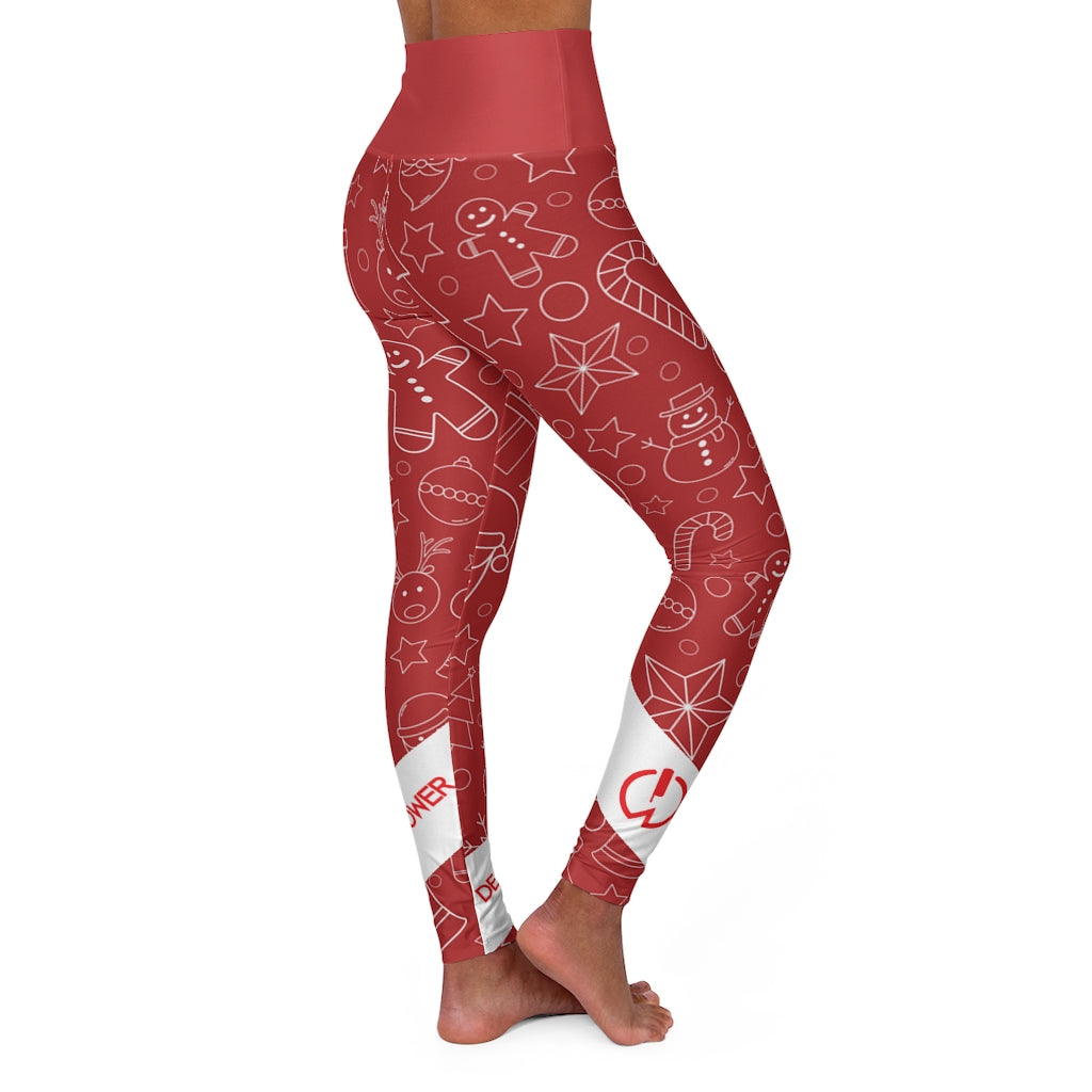 DxWP Red Xmas High Waisted Yoga Leggings