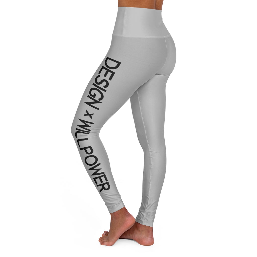 DxWP Silver High Waisted Yoga Leggings