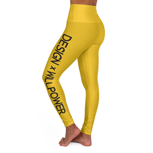 DxWP Yellow High Waisted Yoga Leggings