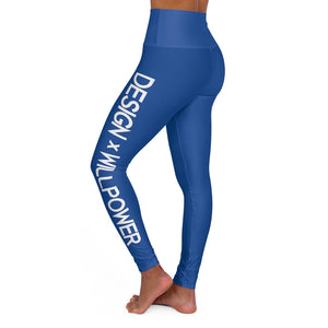 DxWP Blue High Waisted Yoga Leggings