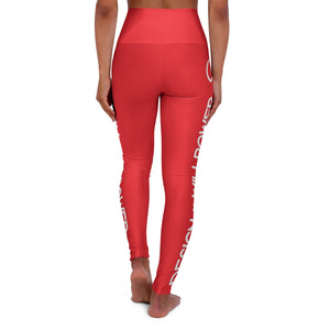 DxWP Red High Waisted Yoga Leggings