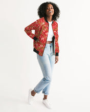 Load image into Gallery viewer, Designer Red Women&#39;s Bomber Jacket