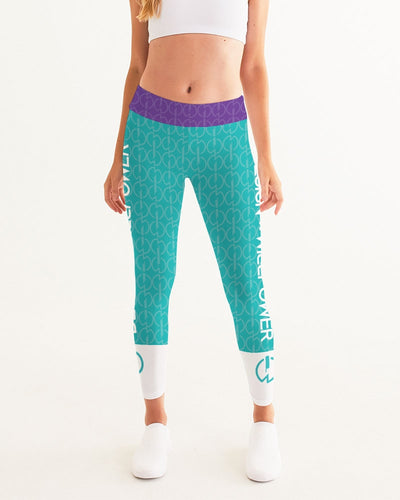 Teal Power pattern Women's Yoga Pants