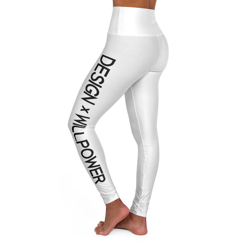 DxWP White High Waisted Yoga Leggings
