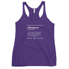 Load image into Gallery viewer, Willpower Defined Women&#39;s Racerback Tank
